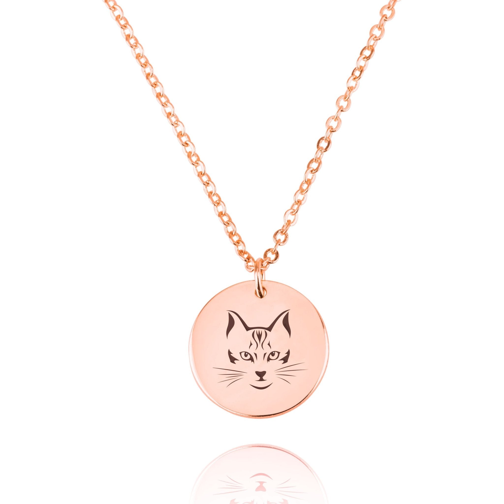 Cat Engraving Disc Necklace La Vie Bien Cat Engraving Disc Necklace