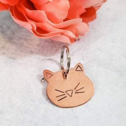 Cat Face Copper Cat Keychain Key Chain La Vie Bien Cat Face Copper Cat Keychain