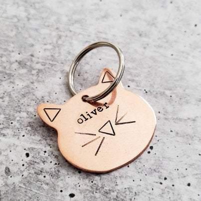 Cat Face Copper Cat Keychain Key Chain La Vie Bien Cat Face Copper Cat Keychain