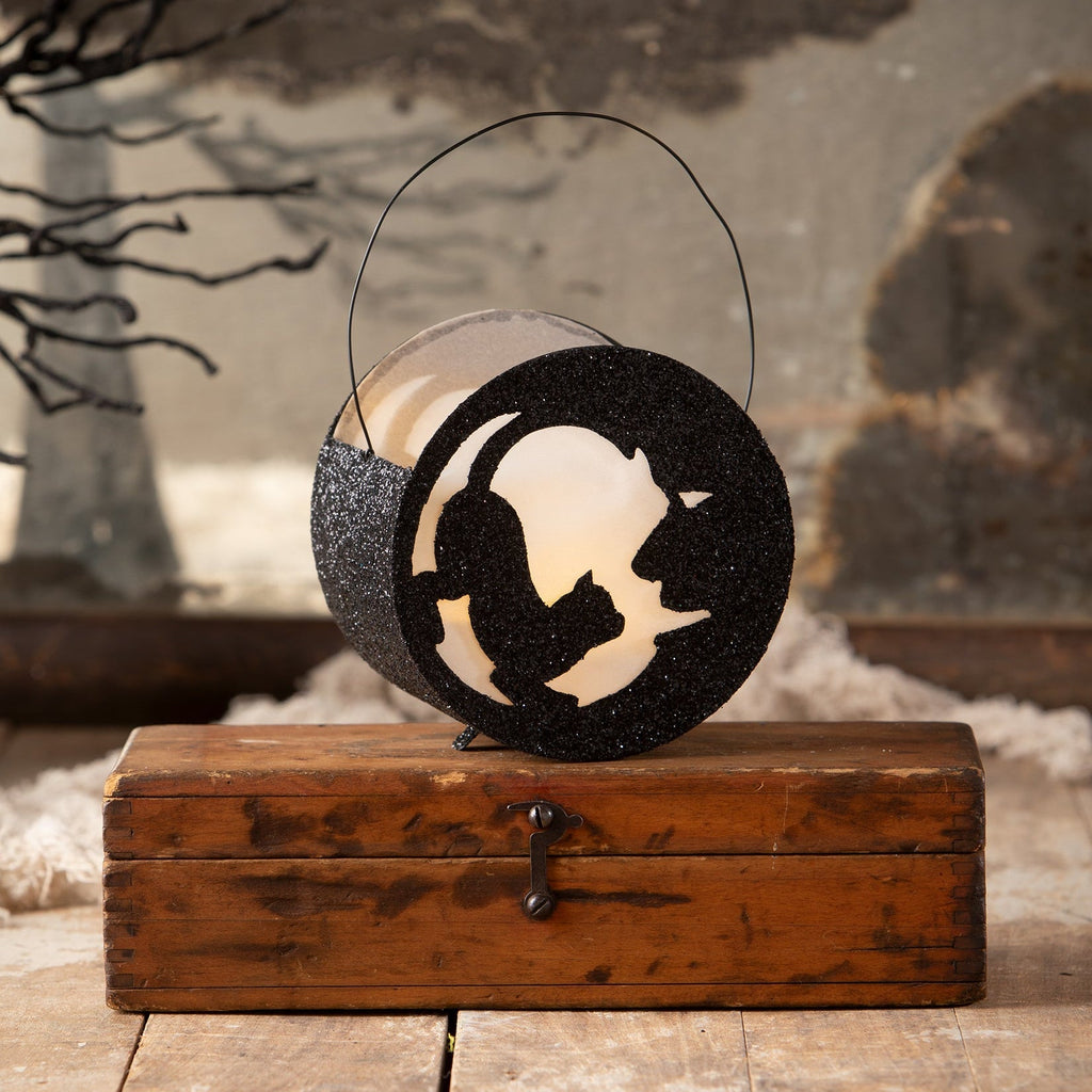 Cat in Moon Lantern | Halloween Decor | Bethany Lowe Seasonal & Holiday Decorations La Vie Bien Cat in Moon Lantern | Halloween Decor | Bethany Lowe