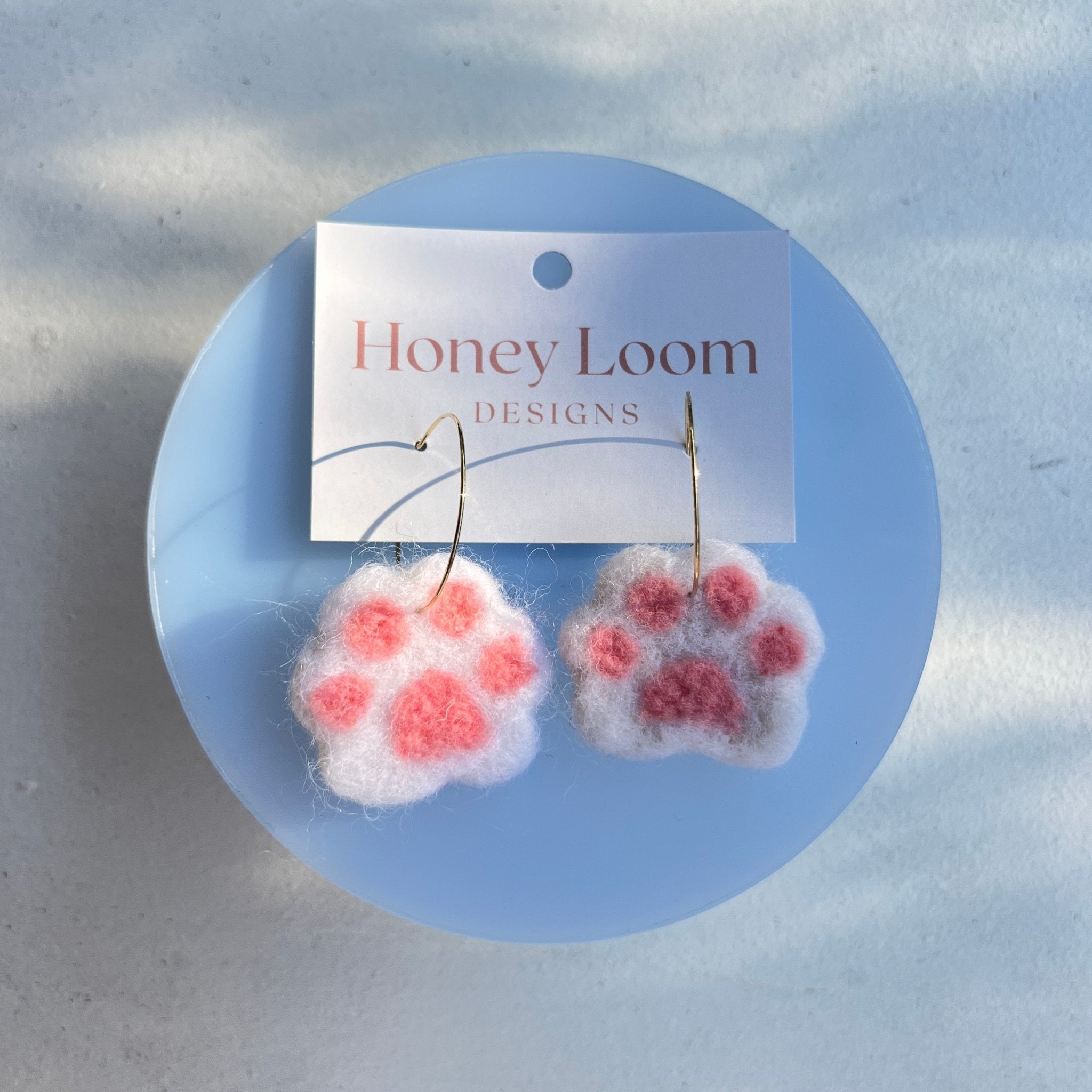 Cat Paw Felt Earrings Earrings La Vie Bien Cat Paw Felt Earrings