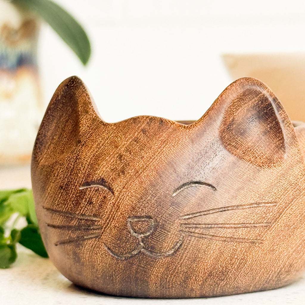 Cat Salt Bowl Kitchen - Wood La Vie Bien Cat Salt Bowl