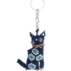 Cat Seed Bead Handcrafted Key Chain - Guatemala Keychains La Vie Bien Cat Seed Bead Handcrafted Key Chain - Guatemala