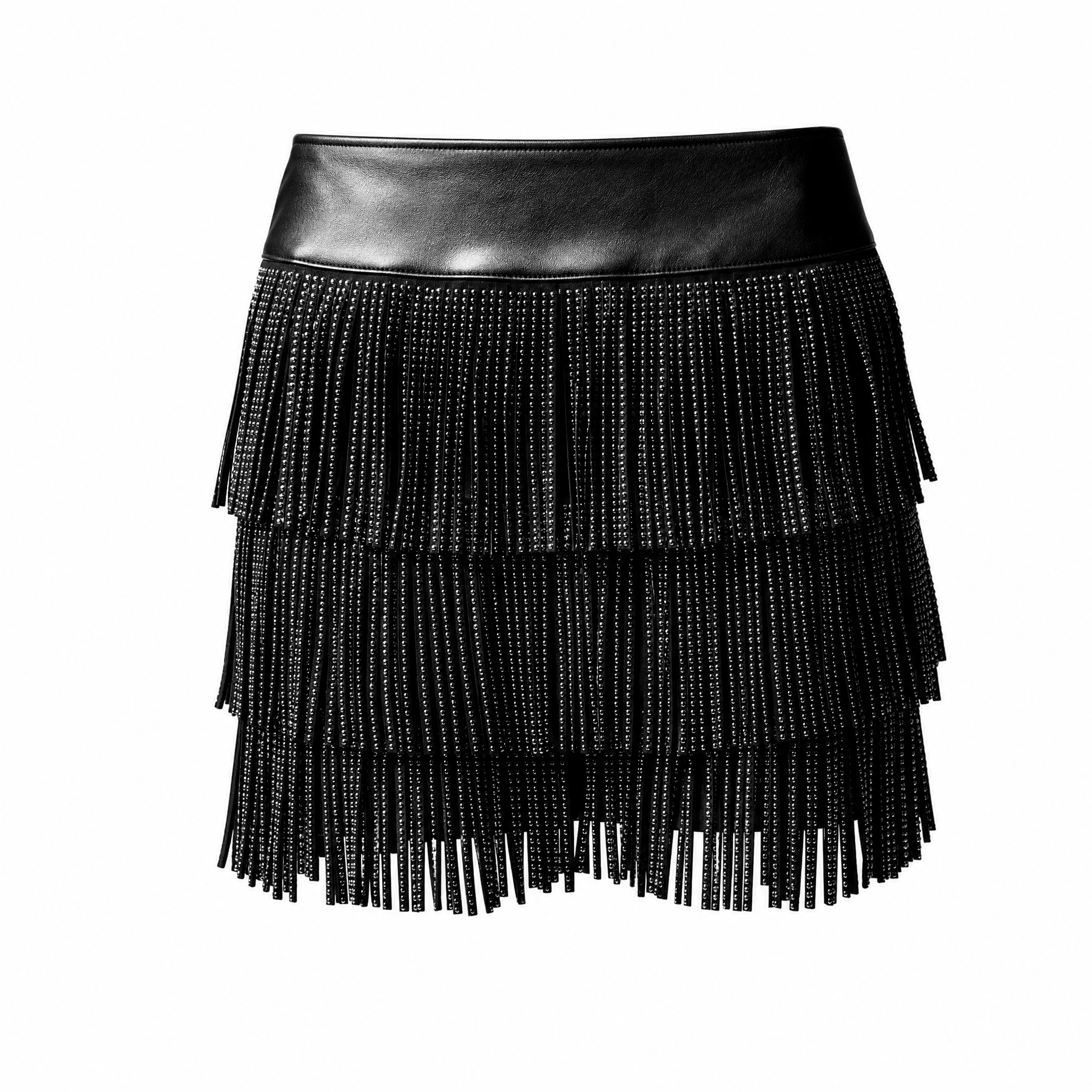 Catalena Fringe Rhinestone Skort Miniskirt Shorts in Black [Available in SM-L] Apparel La Vie Bien Catalena Fringe Rhinestone Skort Miniskirt Shorts in Black [Available in SM-L]