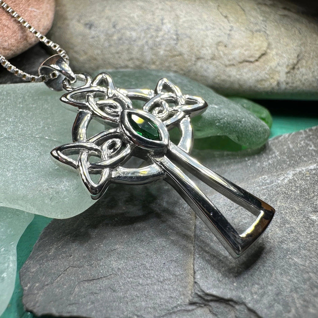 Catherine Celtic Cross Necklace in Sterling Silver Pendant La Vie Bien Catherine Celtic Cross Necklace in Sterling Silver