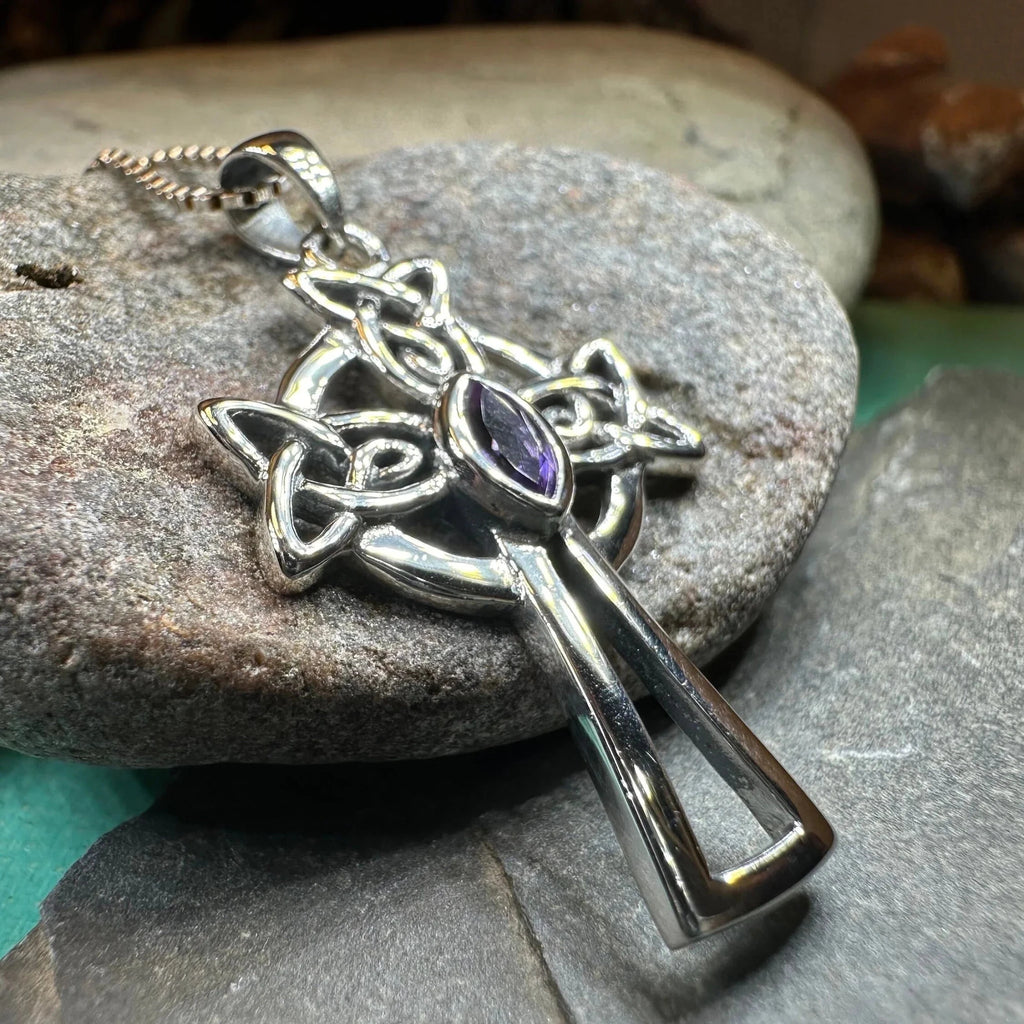 Catherine Celtic Cross Necklace in Sterling Silver Pendant La Vie Bien Catherine Celtic Cross Necklace in Sterling Silver