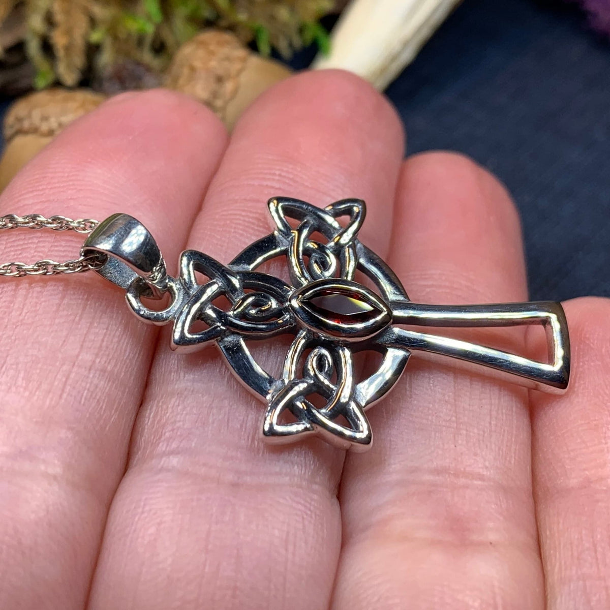 Catherine Celtic Cross Necklace in Sterling Silver Pendant La Vie Bien Catherine Celtic Cross Necklace in Sterling Silver