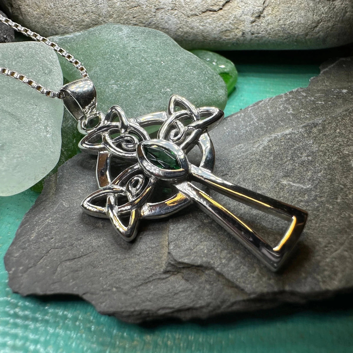Catherine Celtic Cross Necklace in Sterling Silver Pendant La Vie Bien Catherine Celtic Cross Necklace in Sterling Silver