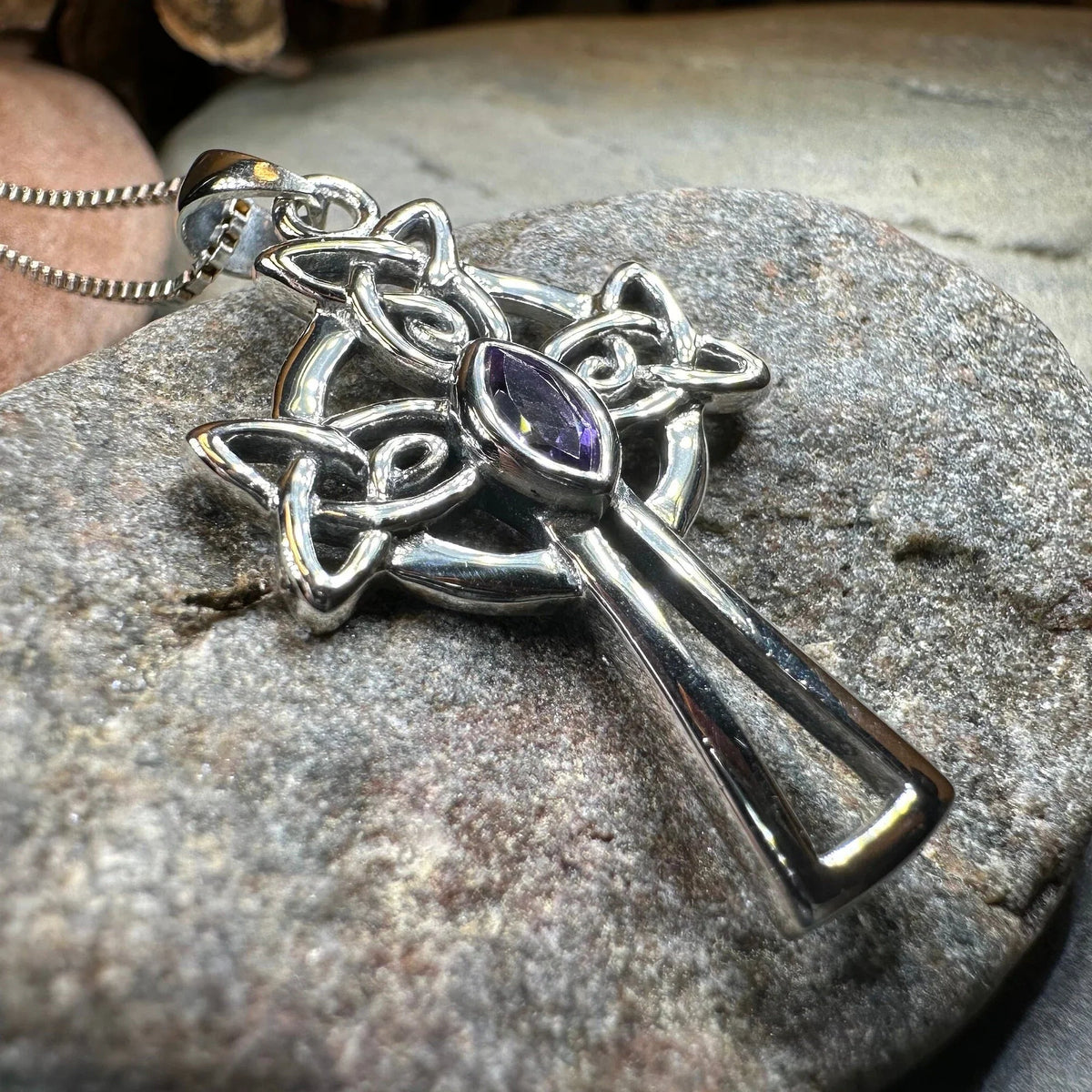 Catherine Celtic Cross Necklace in Sterling Silver Pendant La Vie Bien Catherine Celtic Cross Necklace in Sterling Silver