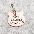 CATS AGAINST CATCALLS Copper Cat Keychain Key Chain La Vie Bien CATS AGAINST CATCALLS Copper Cat Keychain