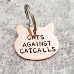 CATS AGAINST CATCALLS Copper Cat Keychain Key Chain La Vie Bien CATS AGAINST CATCALLS Copper Cat Keychain