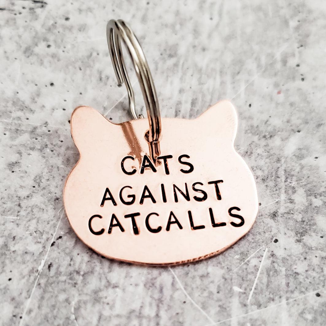 CATS AGAINST CATCALLS Copper Cat Keychain Key Chain La Vie Bien CATS AGAINST CATCALLS Copper Cat Keychain