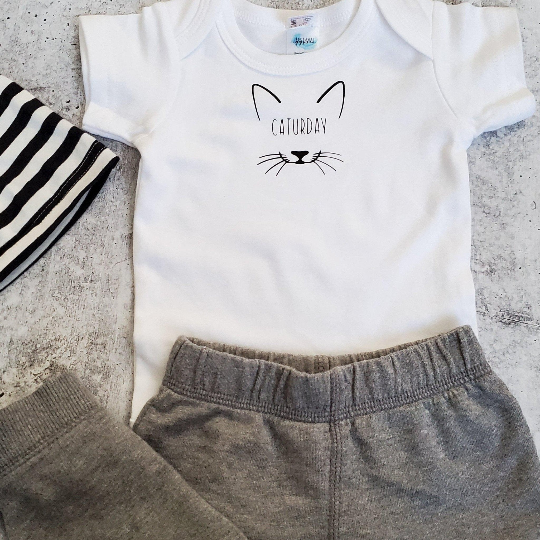 CATURDAY Short Sleeve Baby Bodysuit OR Toddler Tee Kids' Clothes La Vie Bien CATURDAY Short Sleeve Baby Bodysuit OR Toddler Tee