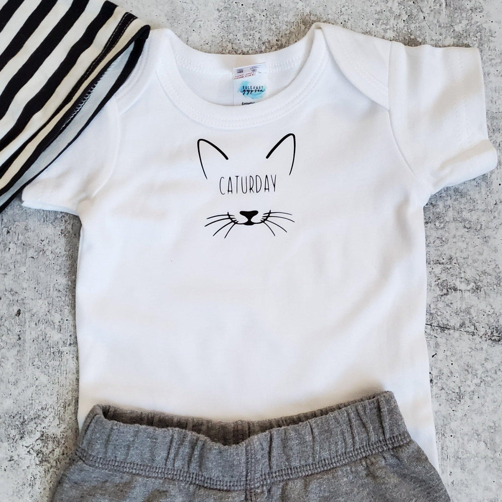 CATURDAY Short Sleeve Baby Bodysuit OR Toddler Tee Kids' Clothes La Vie Bien CATURDAY Short Sleeve Baby Bodysuit OR Toddler Tee