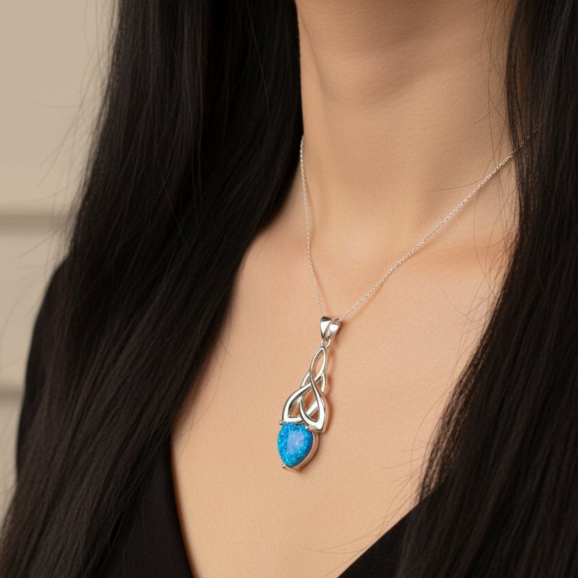 Cayla Opal Celtic Knot Necklace Pendant La Vie Bien Cayla Opal Celtic Knot Necklace