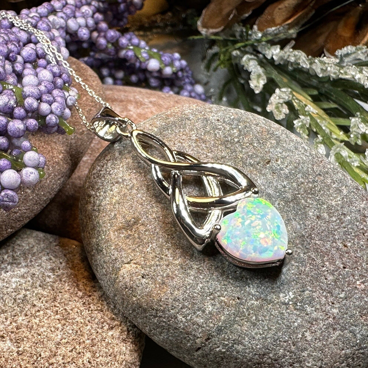 Cayla Opal Celtic Knot Necklace Pendant La Vie Bien Cayla Opal Celtic Knot Necklace