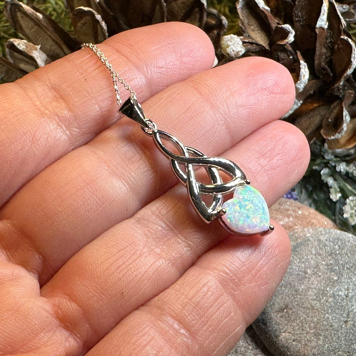 Cayla Opal Celtic Knot Necklace Pendant La Vie Bien Cayla Opal Celtic Knot Necklace