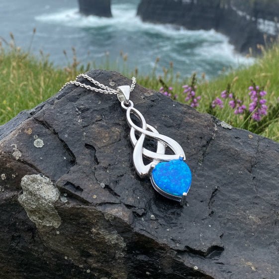 Cayla Opal Celtic Knot Necklace Pendant La Vie Bien Cayla Opal Celtic Knot Necklace