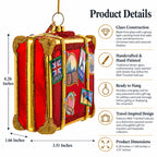 Well-Traveled Suitcase Glass Christmas Ornament