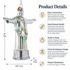 Christ the Redeemer, Rio De Janeiro, Brazil Glass Christmas Ornament