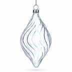 Set of 3 Clear Glass Swirl Christmas Ornaments 5.8 Inches