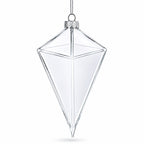 Diamond Clear Glass Christmas Ornament 3.6 Inches