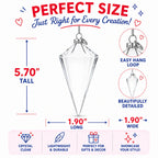 Diamond Clear Glass Christmas Ornament 3.6 Inches