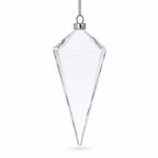 Diamond Clear Glass Christmas Ornament 3.6 Inches