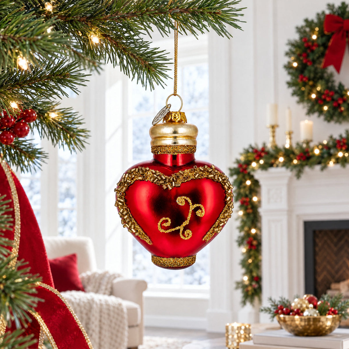 Elegant Perfume Bottle Glass Christmas Ornament