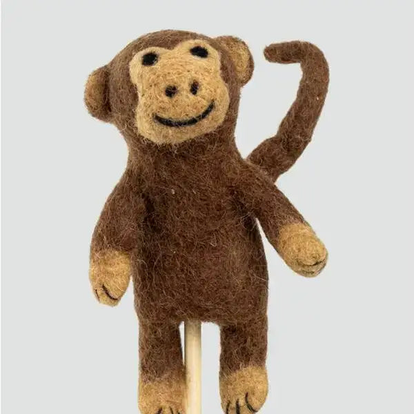 Handmade felt Elephant Finger Puppet - Sensory Play for kids - Jungle Jamboree collection