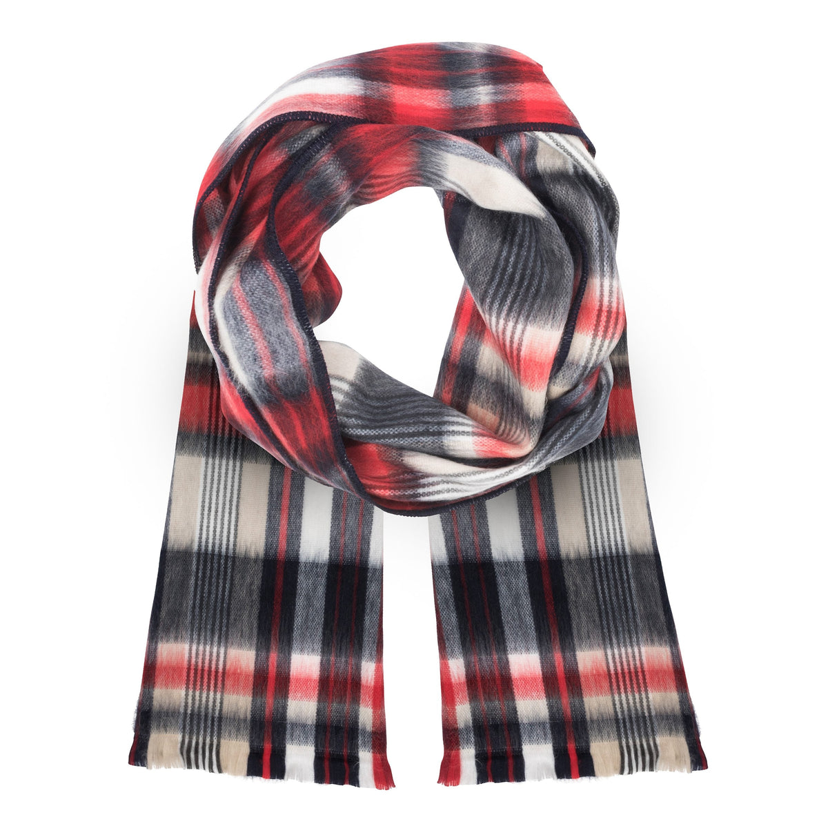 Alpaca Scarf (Red and Blue Plaid)