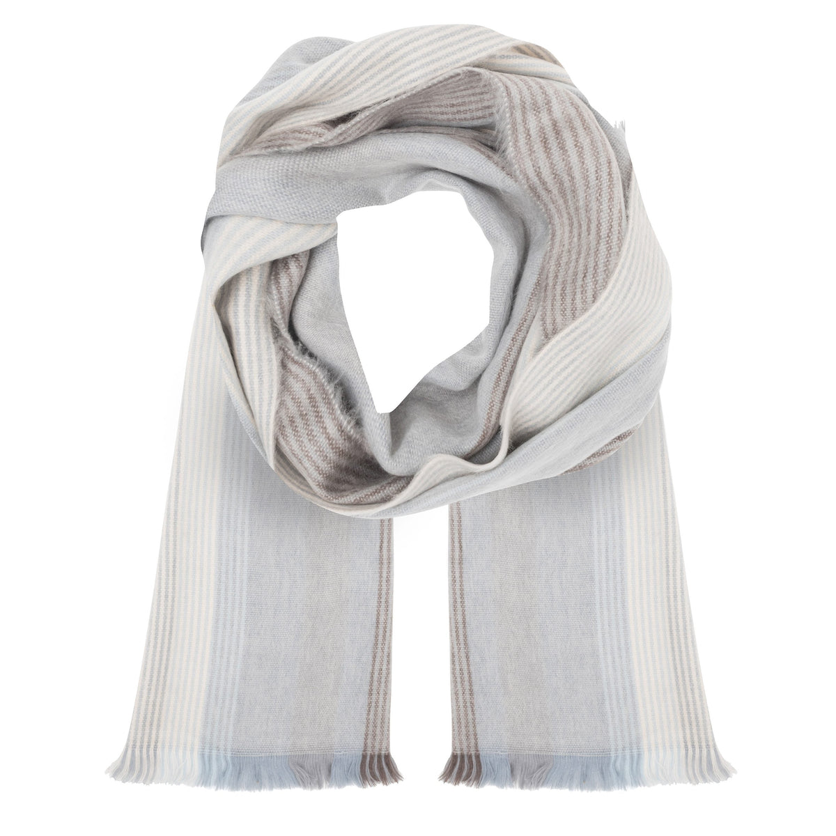 Alpaca Scarf (Soft Blue Stripes)