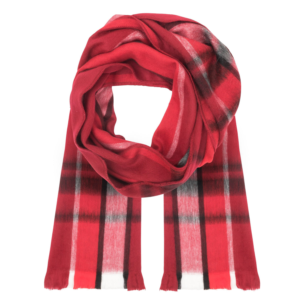 Alpaca Scarf (Red Plaid)