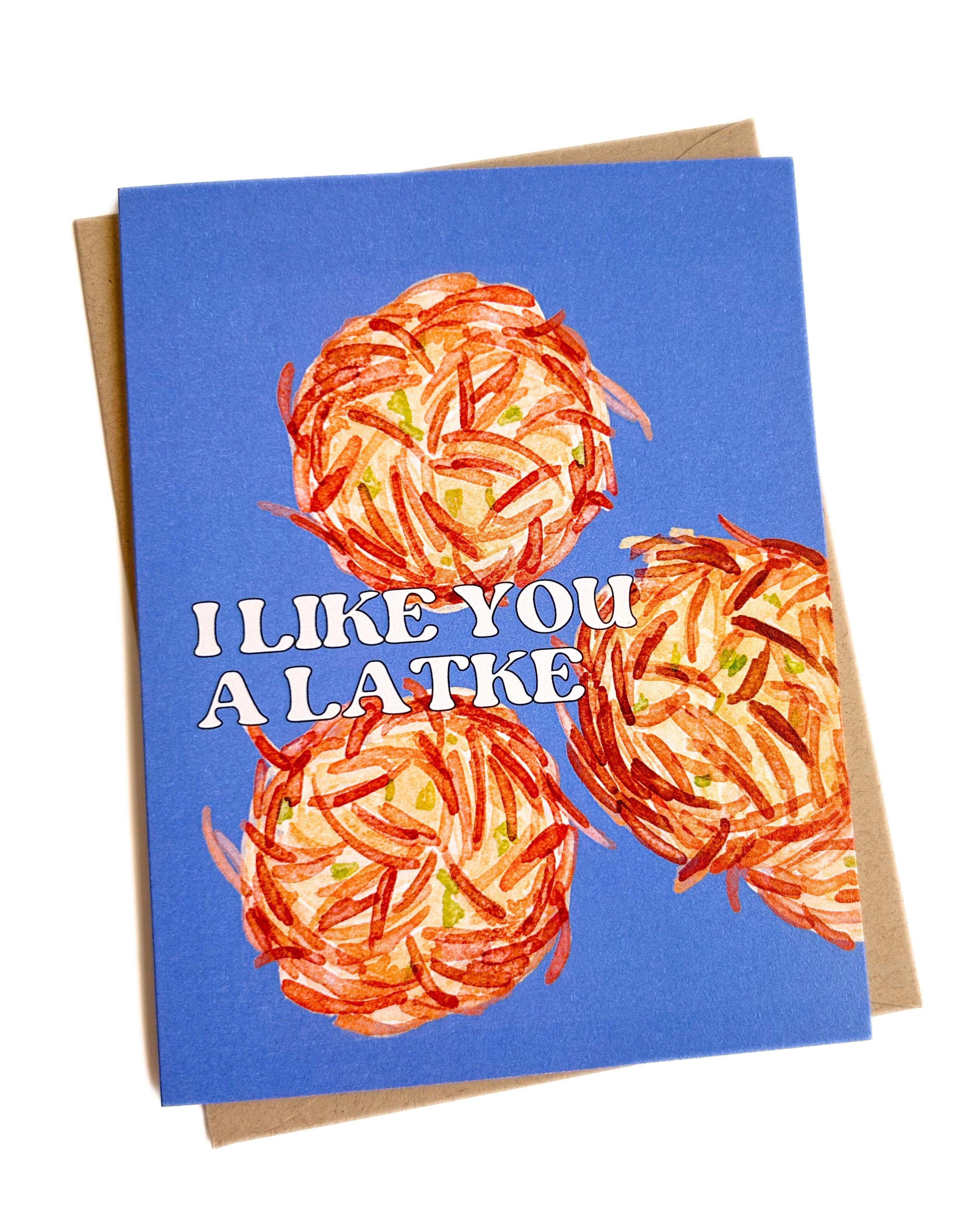 I Like You a Latke Cute Hanukkah Card Funny Chanukah Card