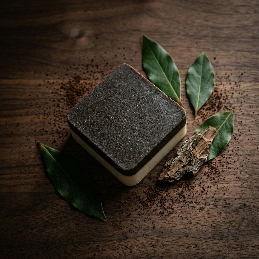 Cedar & Bay Leaf Coffee Soap – Exfoliating, Hydrating, Zero - Waste Exfoliating Bar Soap La Vie Bien Cedar & Bay Leaf Coffee Soap – Exfoliating, Hydrating, Zero - Waste