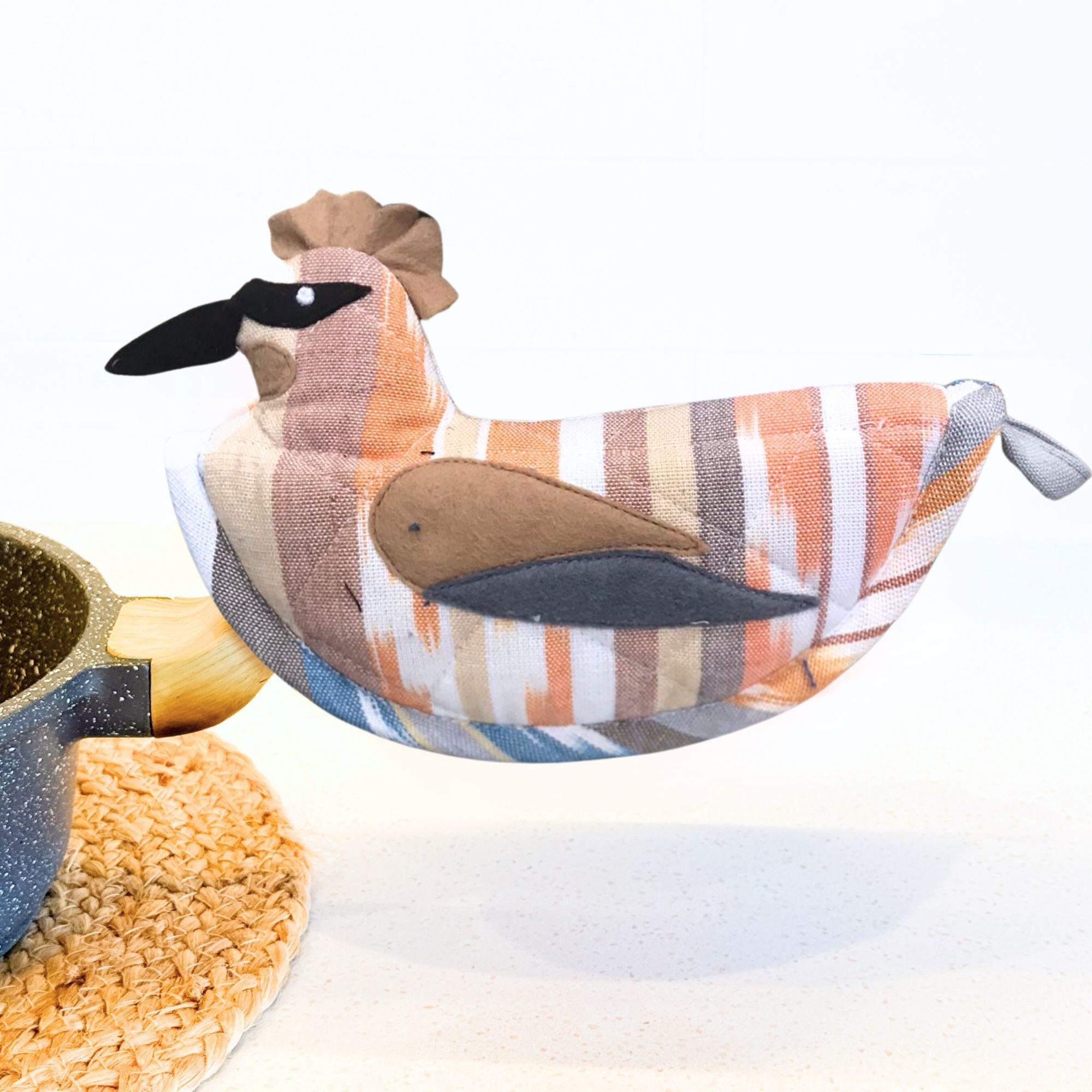 Cedar Waxwing Pot Holder Kitchen - Linens La Vie Bien Cedar Waxwing Pot Holder