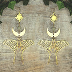 Celestial Luna Moth Oversized Gold Earrings Accessories La Vie Bien Celestial Luna Moth Oversized Gold Earrings