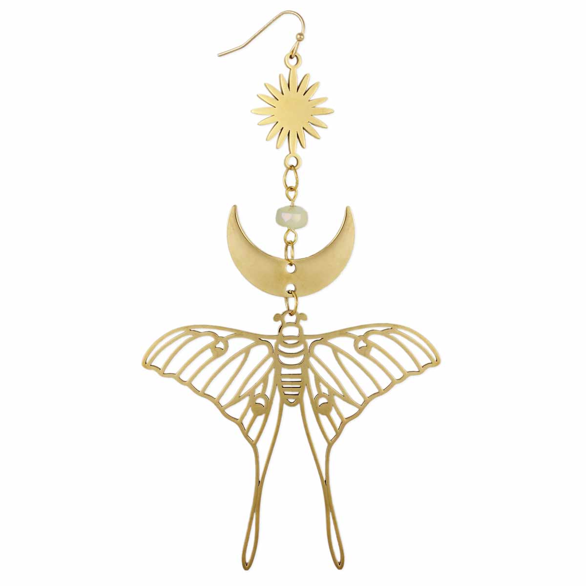 Celestial Luna Moth Oversized Gold Earrings Accessories La Vie Bien Celestial Luna Moth Oversized Gold Earrings