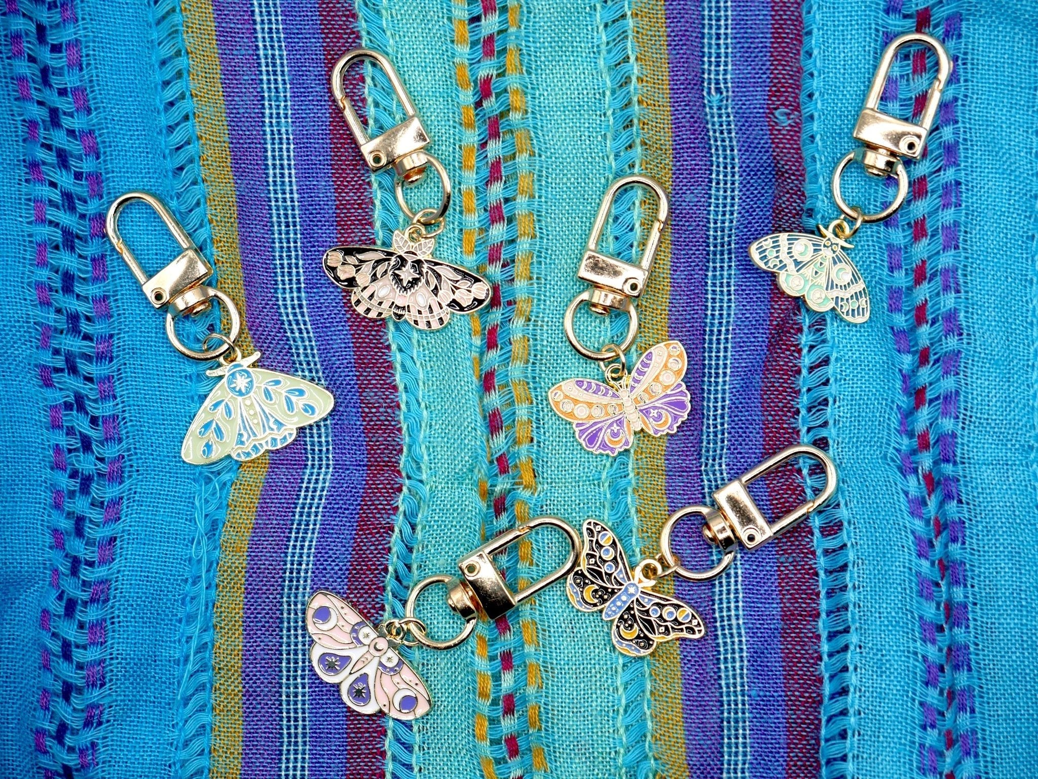 Celestial Moth Metal Keychain and Bag Charm by Why Begin
