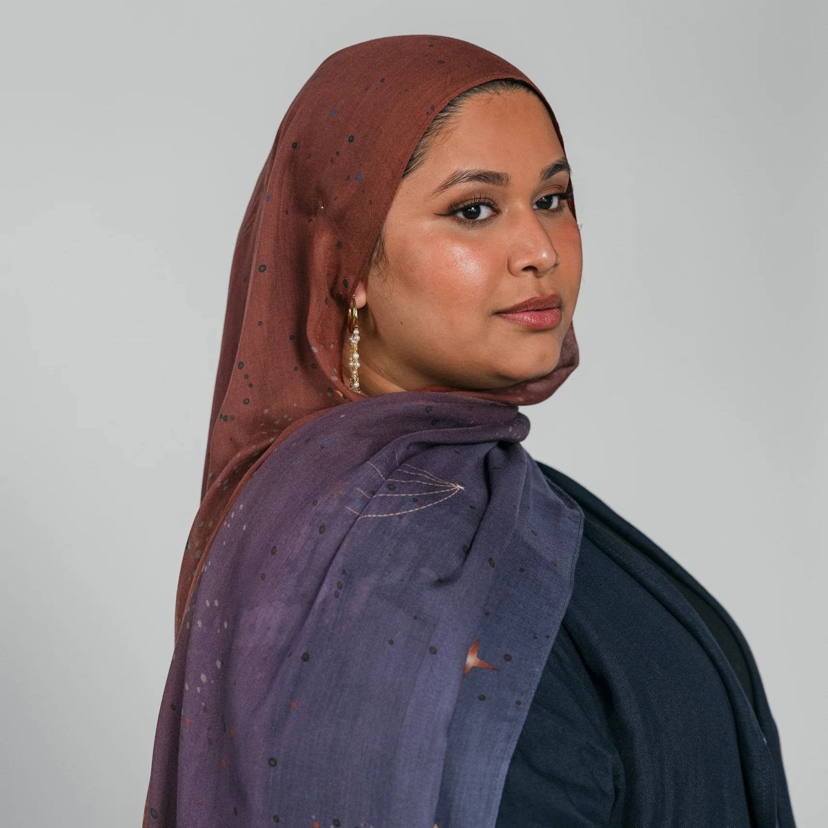 Celestial Sun & Galaxy Print Ombre Hijab Scarf(MH242) La Vie Bien Celestial Sun & Galaxy Print Ombre Hijab Scarf(MH242)