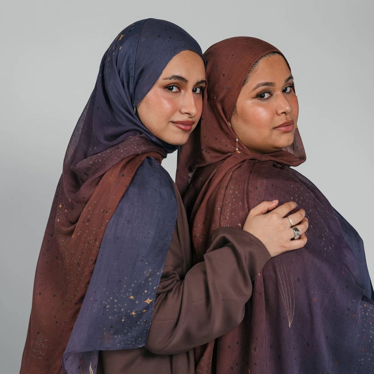 Celestial Sun & Galaxy Print Ombre Hijab Scarf(MH242) La Vie Bien Celestial Sun & Galaxy Print Ombre Hijab Scarf(MH242)
