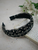 Celine Beaded Black Headband by Ash & Rose