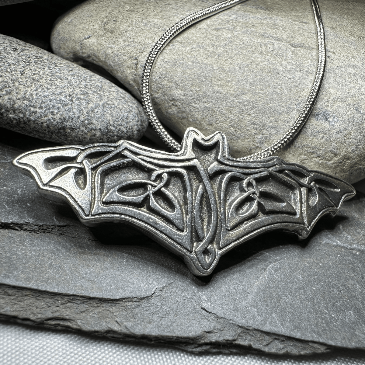 Celtic Bat Pewter Necklace Pendant La Vie Bien Celtic Bat Pewter Necklace