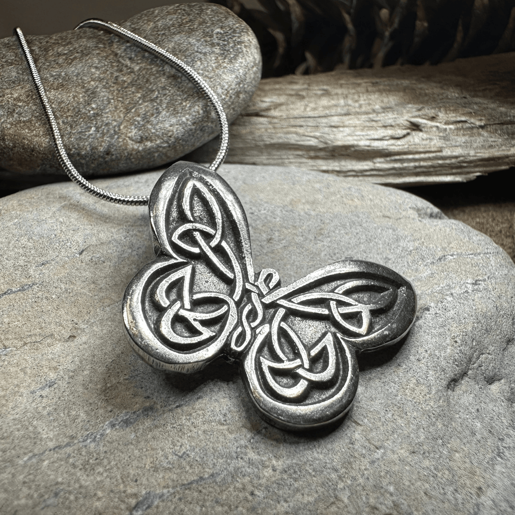 Celtic Butterfly Pewter Necklace Pendant La Vie Bien Celtic Butterfly Pewter Necklace