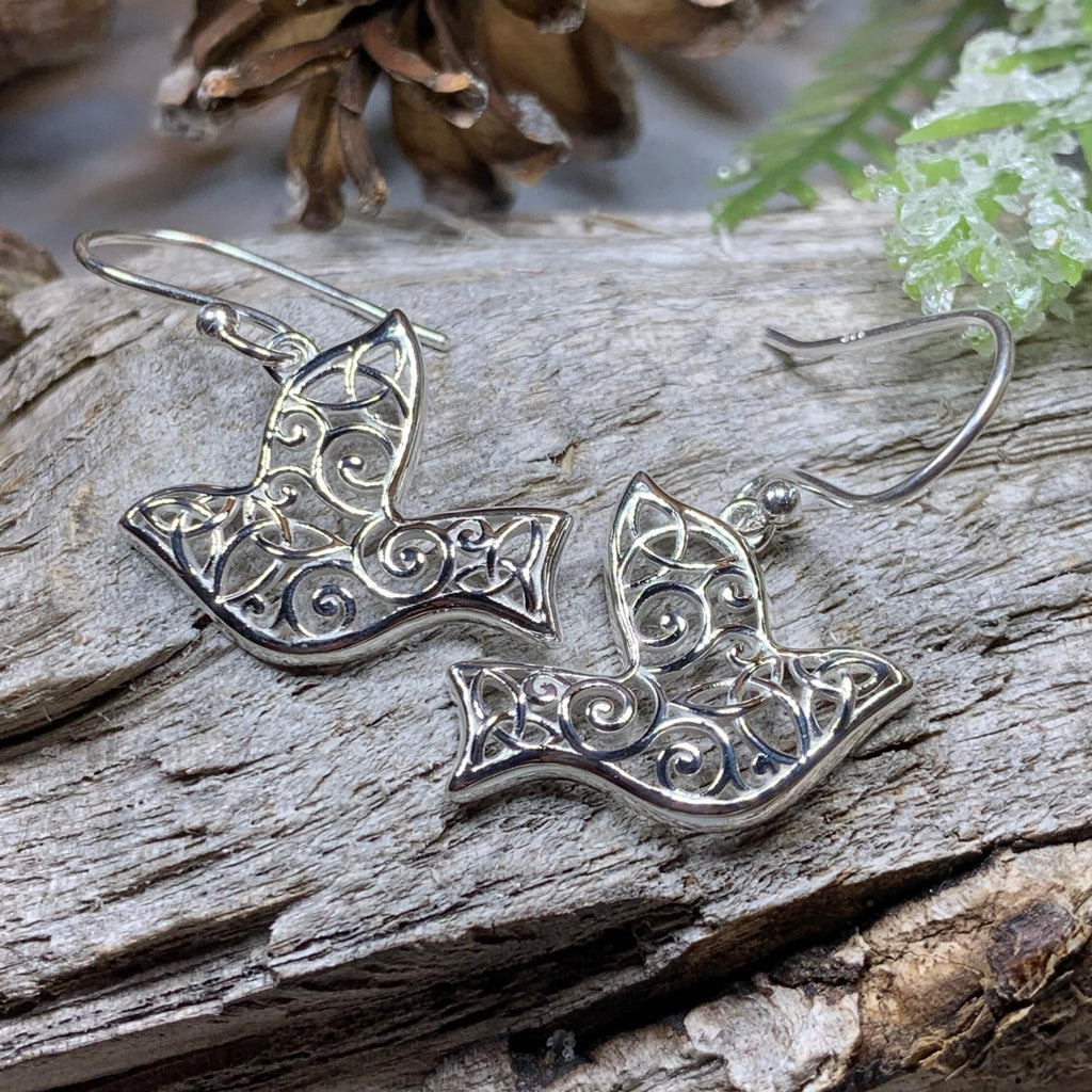 Celtic Dove Earrings - Scotland Jewelry Dangle Earrings La Vie Bien Celtic Dove Earrings - Scotland Jewelry