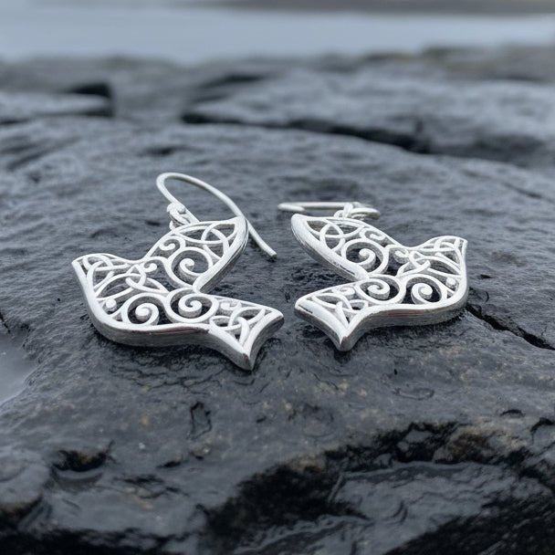 Celtic Dove Earrings - Scotland Jewelry Dangle Earrings La Vie Bien Celtic Dove Earrings - Scotland Jewelry