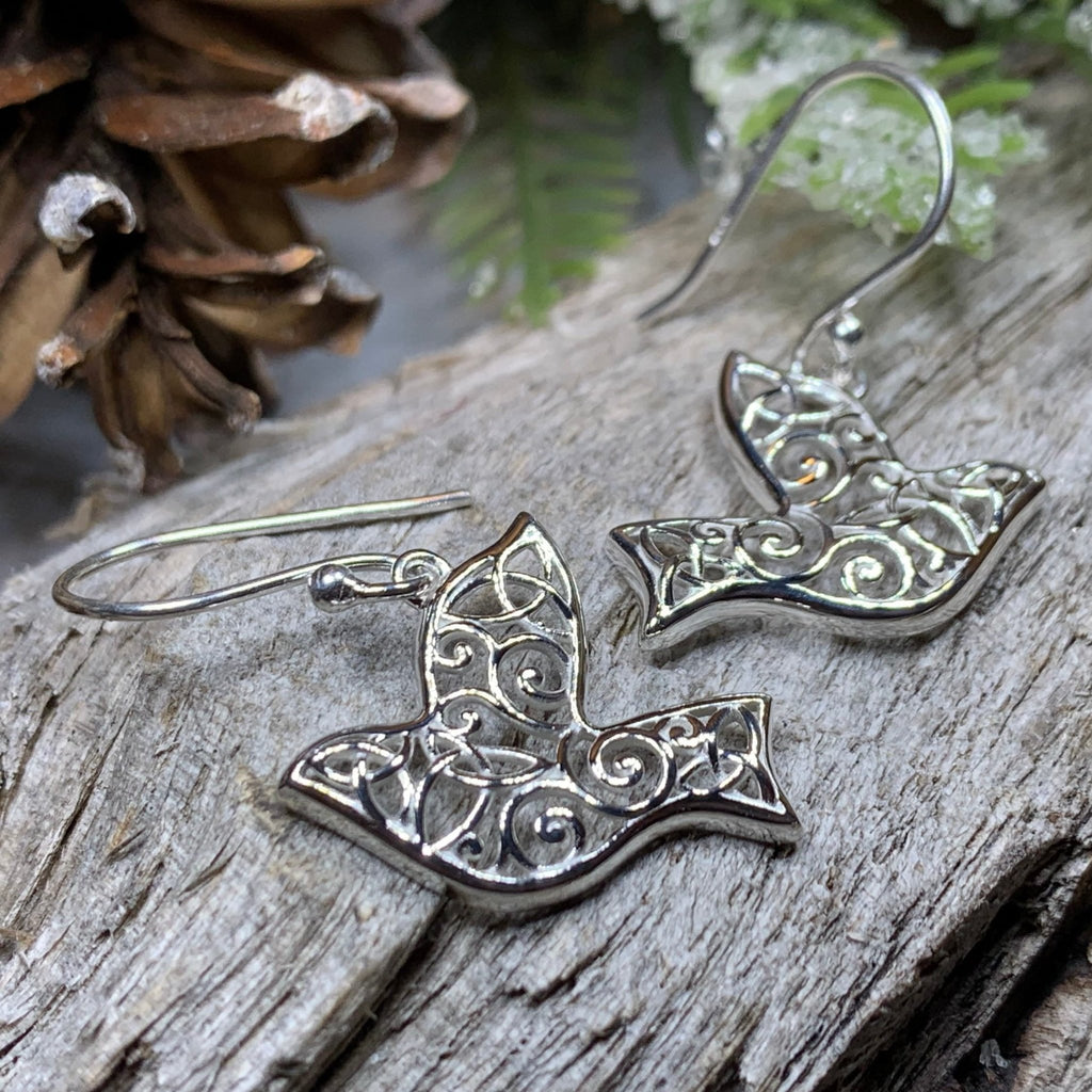 Celtic Dove Earrings - Scotland Jewelry Dangle Earrings La Vie Bien Celtic Dove Earrings - Scotland Jewelry
