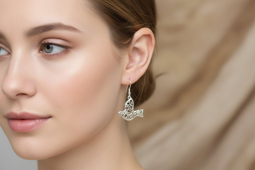 Celtic Dove Earrings - Scotland Jewelry Dangle Earrings La Vie Bien Celtic Dove Earrings - Scotland Jewelry