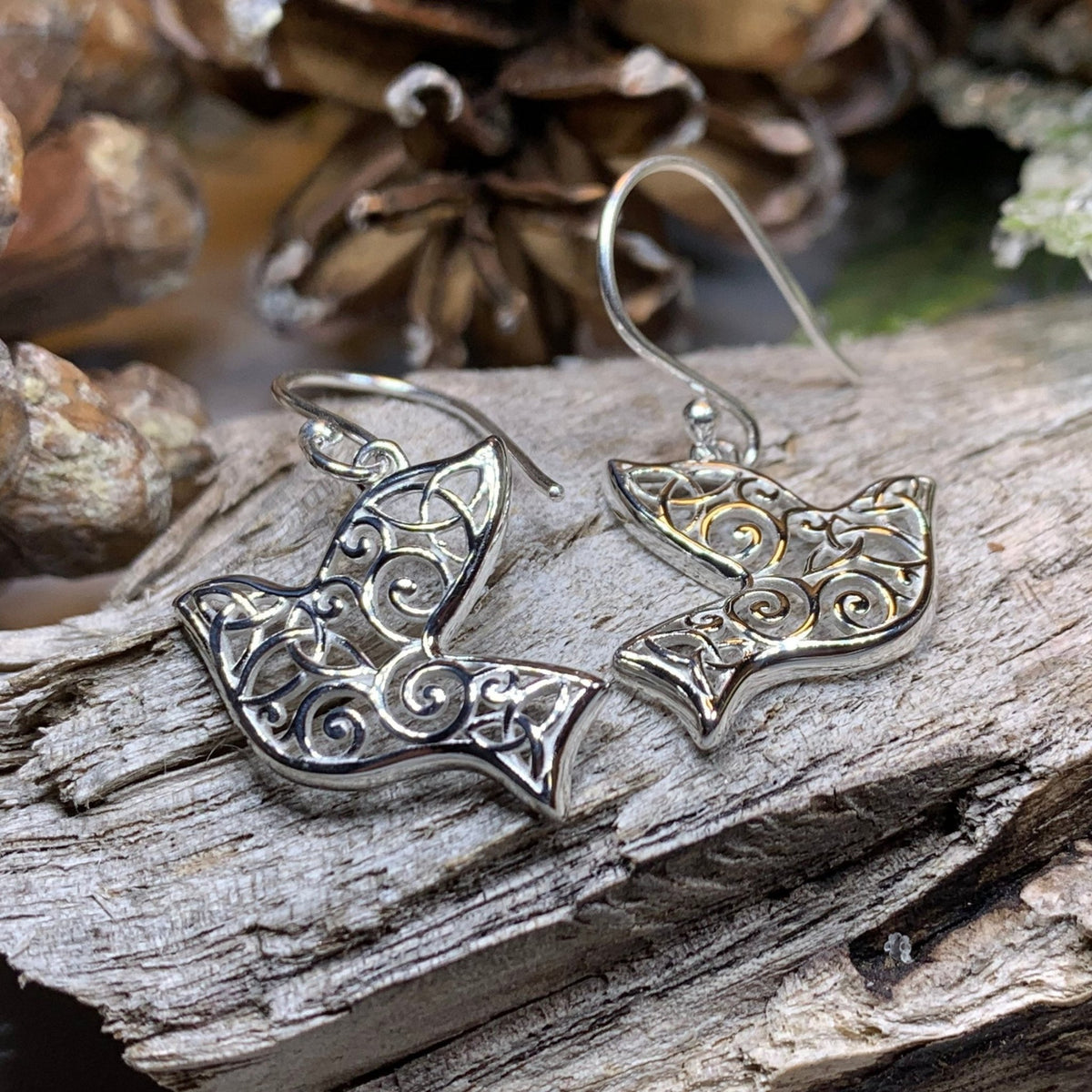 Celtic Dove Earrings - Scotland Jewelry Dangle Earrings La Vie Bien Celtic Dove Earrings - Scotland Jewelry