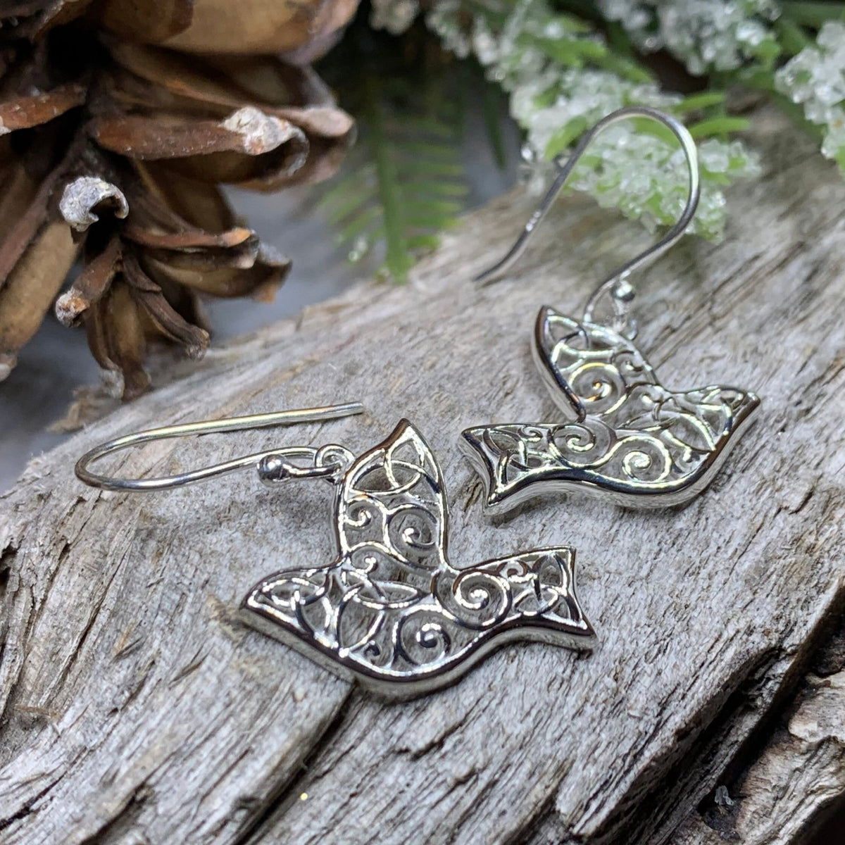 Celtic Dove Earrings - Scotland Jewelry Dangle Earrings La Vie Bien Celtic Dove Earrings - Scotland Jewelry
